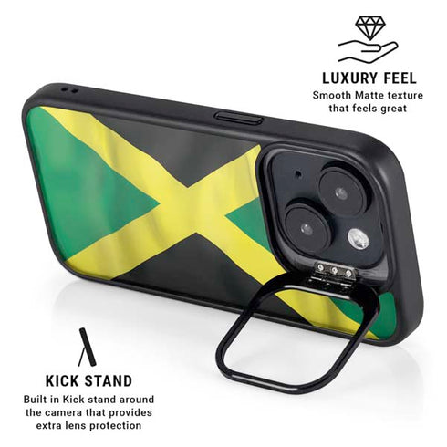 Jamaica Flag iPhone 15 Plus Kickstand Case